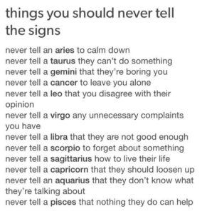 Things You should never tell the Signs | HoroscopeFan